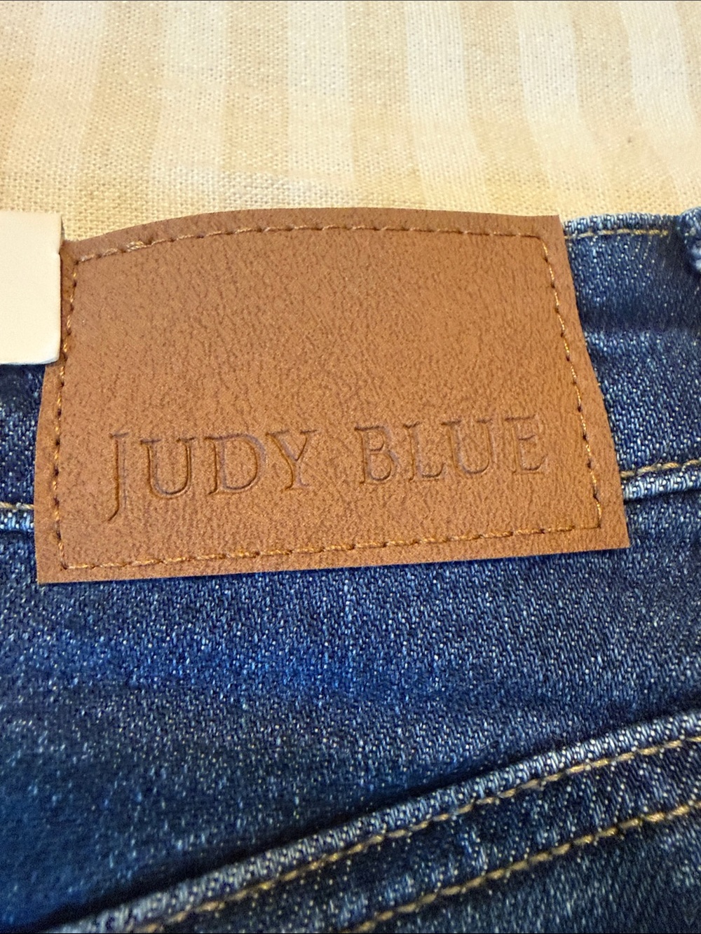 Judy Blue Medium Wash Denim Pencil Skirt with Back Slit - Picture 5 of 7